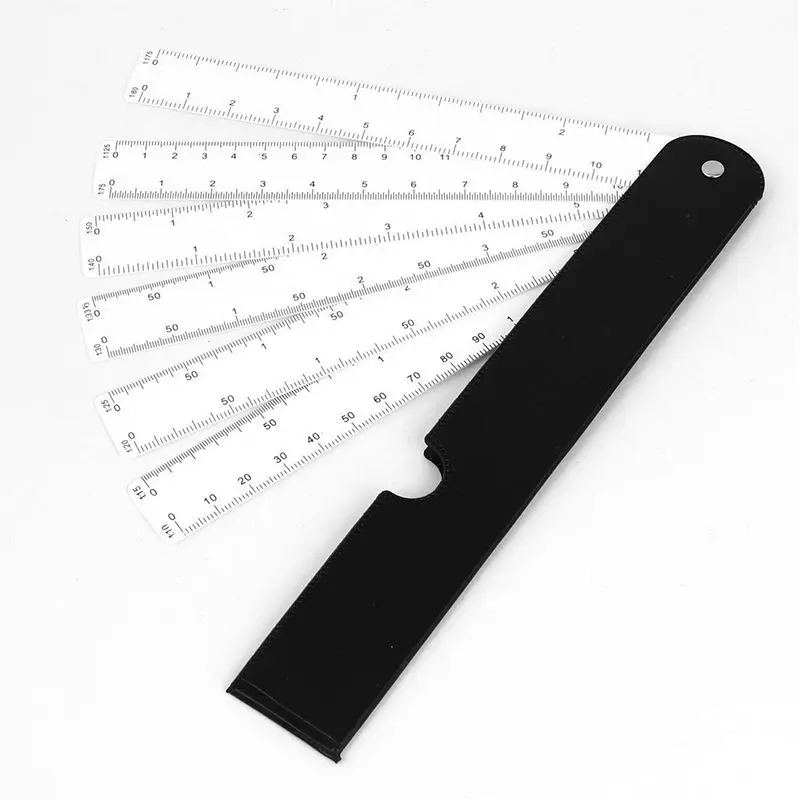 

Foldable Fan Shaped Plastic Ruler For Graphics Design Multi Ratio Measure Scale