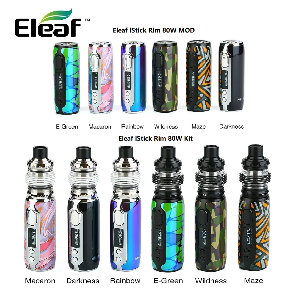 Оригинальный 80 Вт Eleaf iStick Rim Kit с 4 мл Melo 5 Tank vs MOD 3000 мАч электронная сигарета Vape Vaporizer