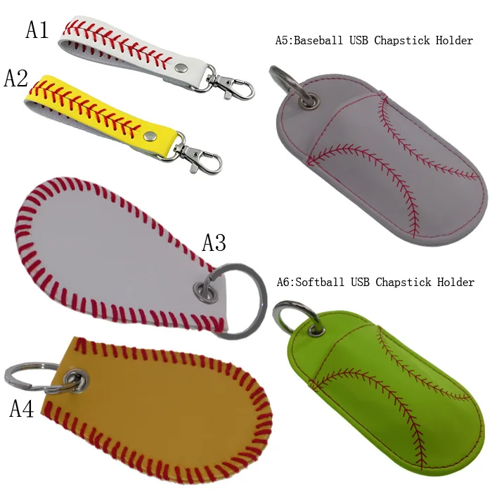 

2019 Softball Baseball Seamed Leather Stiches Keychain for Women Bag Accessories New