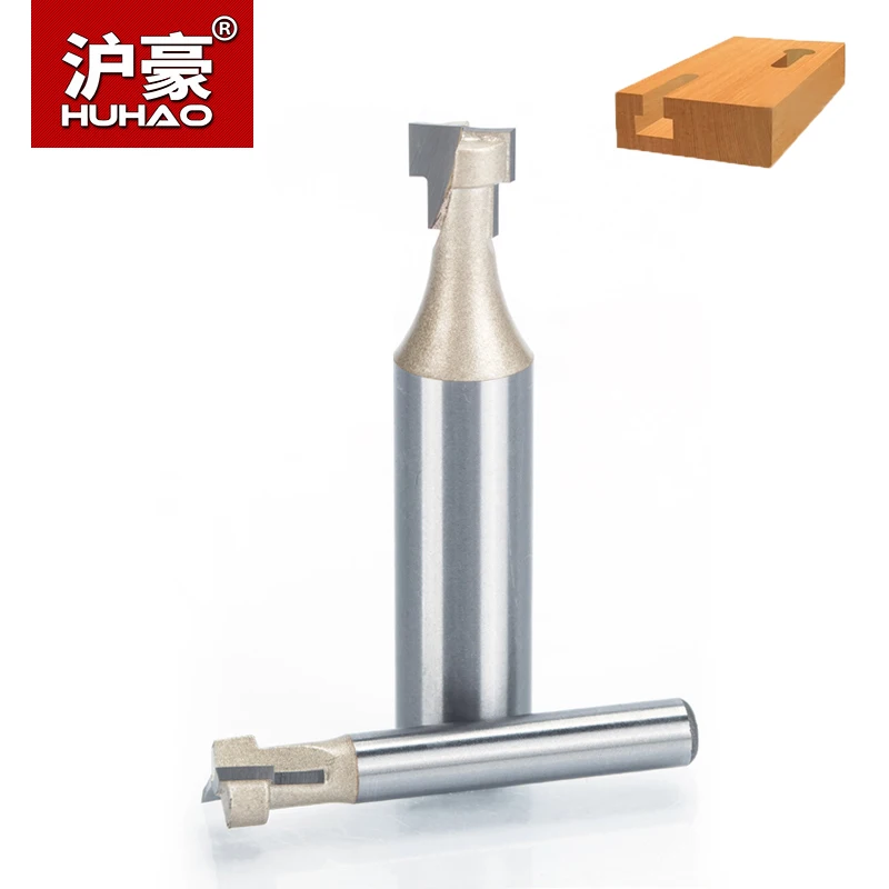 HUHAO 1pc 1/2" 1/4" Shank T-Slot Slotting Router Bits for wood Carbide Endmills Tools le travail du bois Chisel milling Cutter