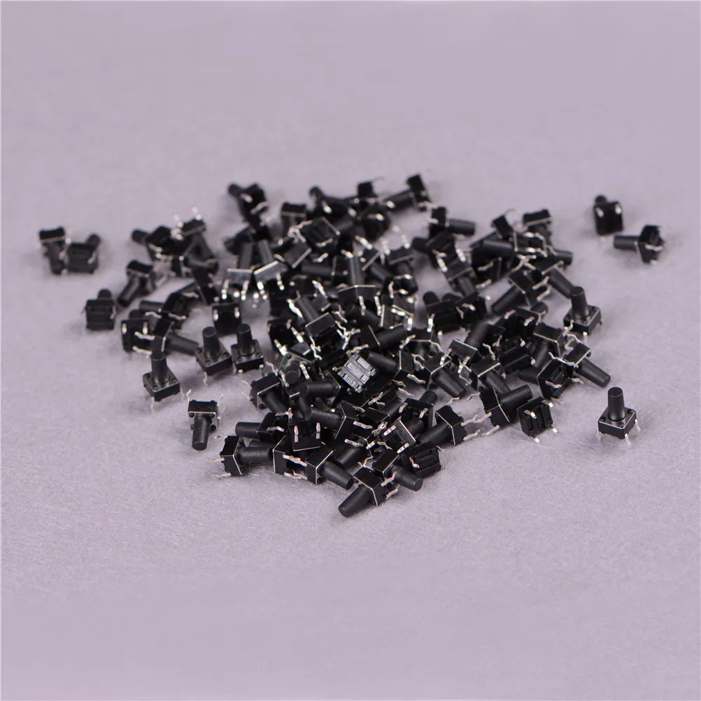 100pcs/lot 6X6X10mm Mini Tact Switch Momentary Tactile Push Button Micro Switch Waterproof Tactile 4PIN DIP