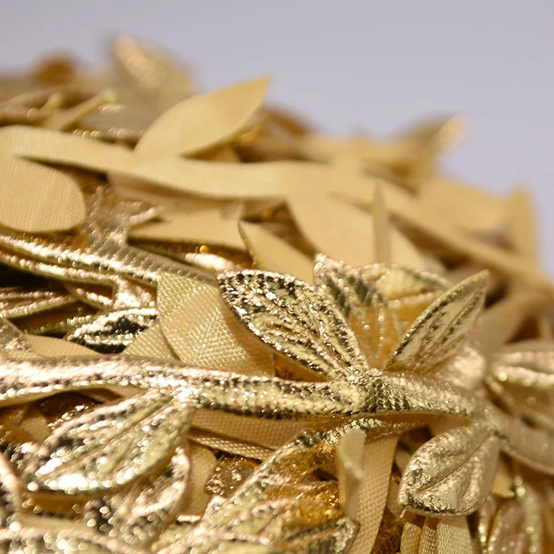 10 метров золотые листья лоза искусственный Шелковый лист ручной работы Скрапбукинг Ремесло венок Свадебная вечеринка Декор поддельные цветы из ротанга гирлянда