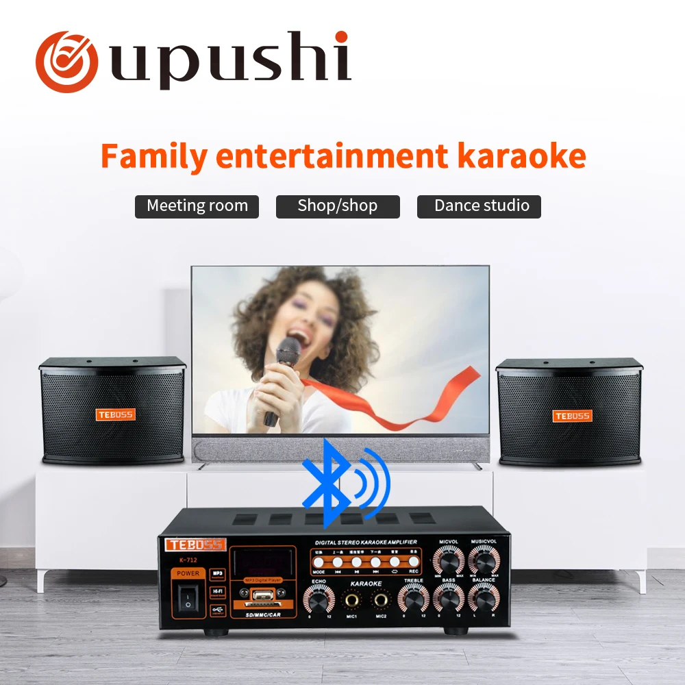 Home Theater Karaoke Sound System Stage Music Systems Power Amplifier Professional Wall Speaker Sets