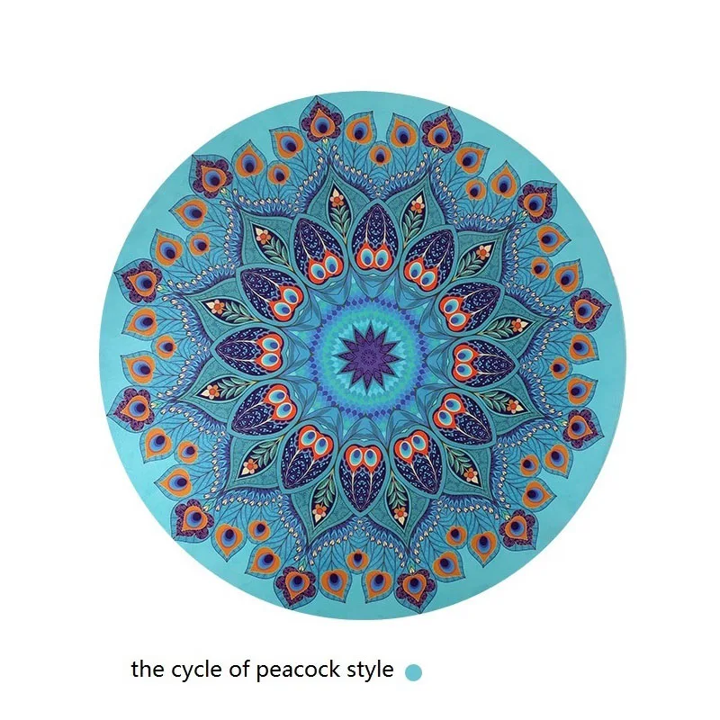 

Round Printed Rubber Yoga Mat Circular Meditation Yoga Mat Skid Resistant Carpet Fitness Gym Mat Environmental anti-slip Mats