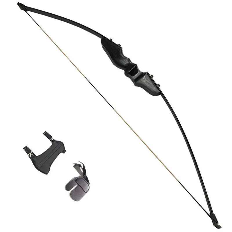 

30-40lbs Archery Recurve Takedown Bow Hunting Straight Bow With Finger Guard Arm Guard Black Youth Adult Beginning Bow