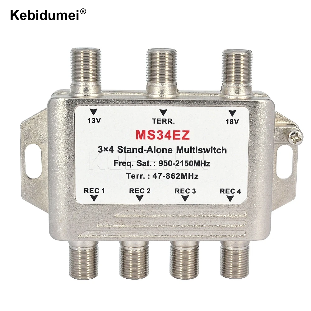 Newest MS34EZ 3x4 Satellite MultiSwitch Splitter FTA TV LNB Switch