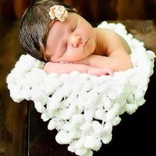 Puseky крючком хлопок корзины теплые Обёрточная бумага детское одеяло Мех животных новорожденных Подставки для фотографий Одеяло корзина новорожденных Fotografia cesto