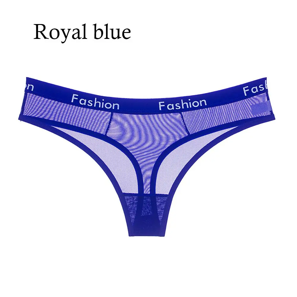 royal blue Спортивный стиль, дизайнерские женские трусики, прозрачные трусики, модное хлопковое женское нижнее белье, бесшовные трусики сексуальное женское нижнее белье - Цвет: royal blue