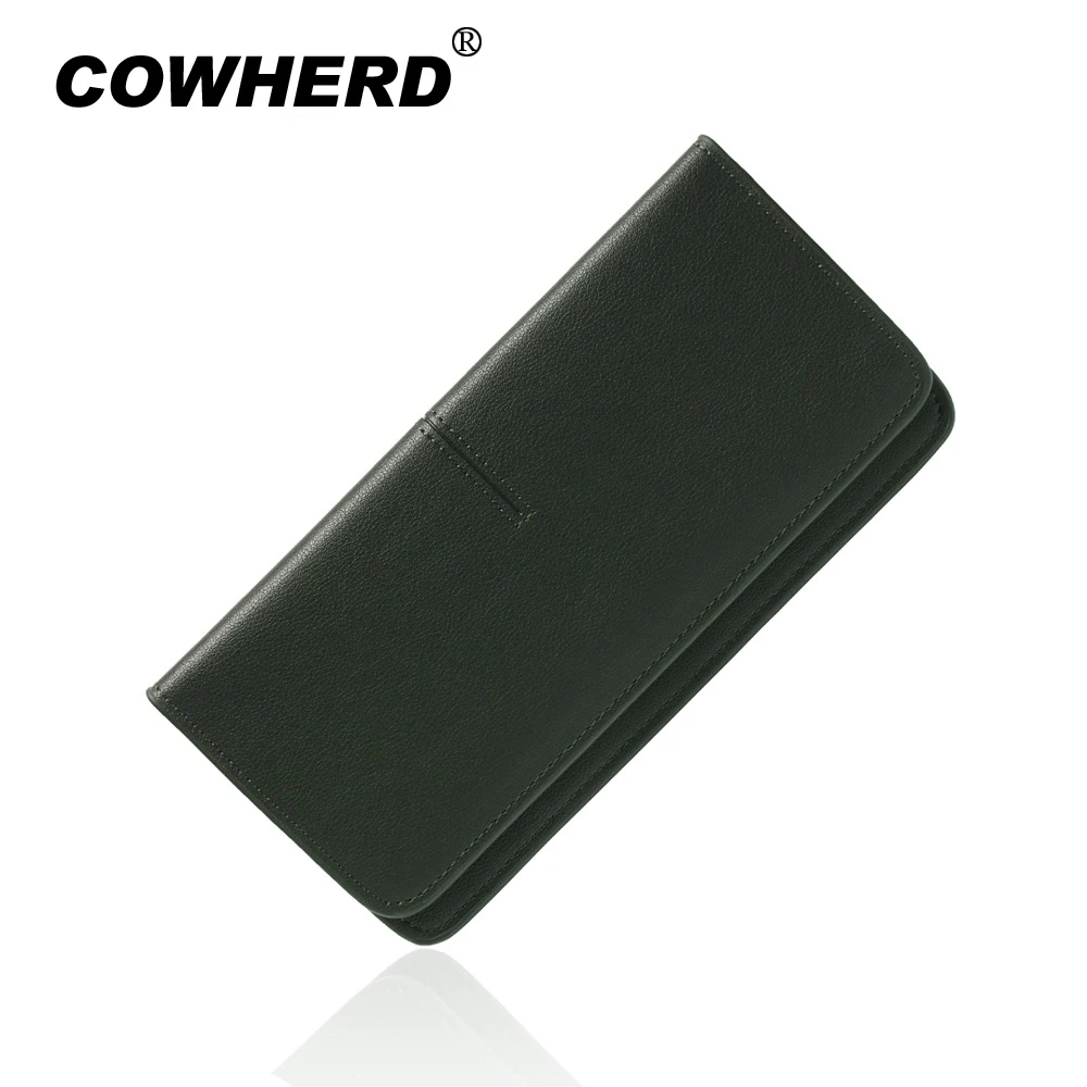 

Cowherd 2018 New Wallet High Quality Genuine Leather Women Men Clutch Thin Wallet Female Long Desinger Card Holder Coin Purse
