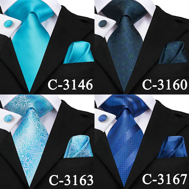 C-3136 мужской галстук синий Шелковый тканый галстук полосатый твердый Hanky набор запонок классический деловой Свадебный Карманный квадратный галстук 8,5 см