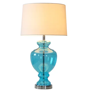 

European creative blue glass table lamp modern minimalist warm bedroom bedside American country lamps WF529147