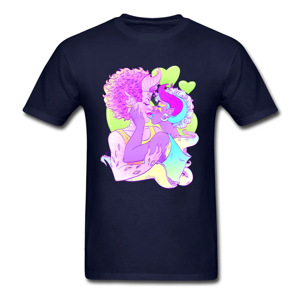 Demon Kiss 1 100% Cotton Student Short Sleeve Tops T Shirt Cool Autumn Tshirts Normal Tops & Tees Dominant Round Neck Demon Kiss 1 navy