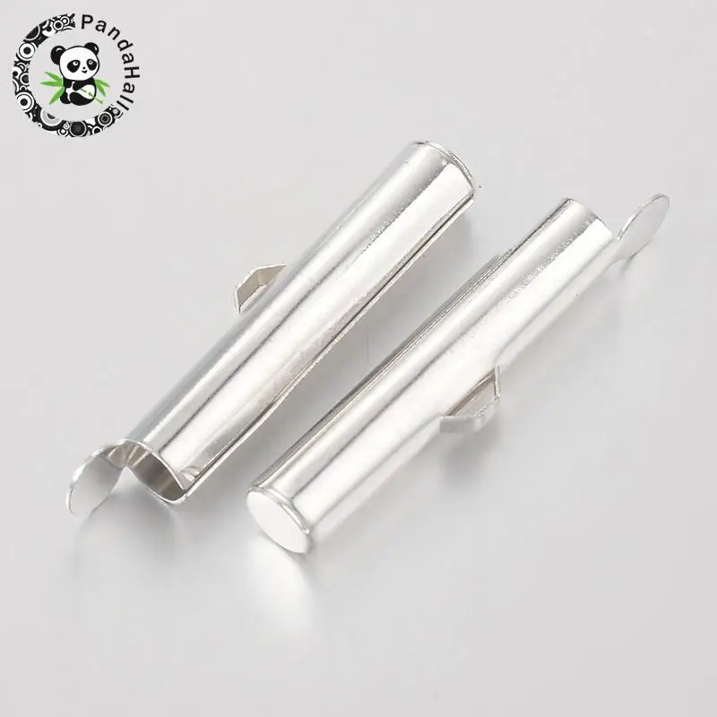 26x5mm 300pcs brass slide on end clasp tubes for jewelry making diy
