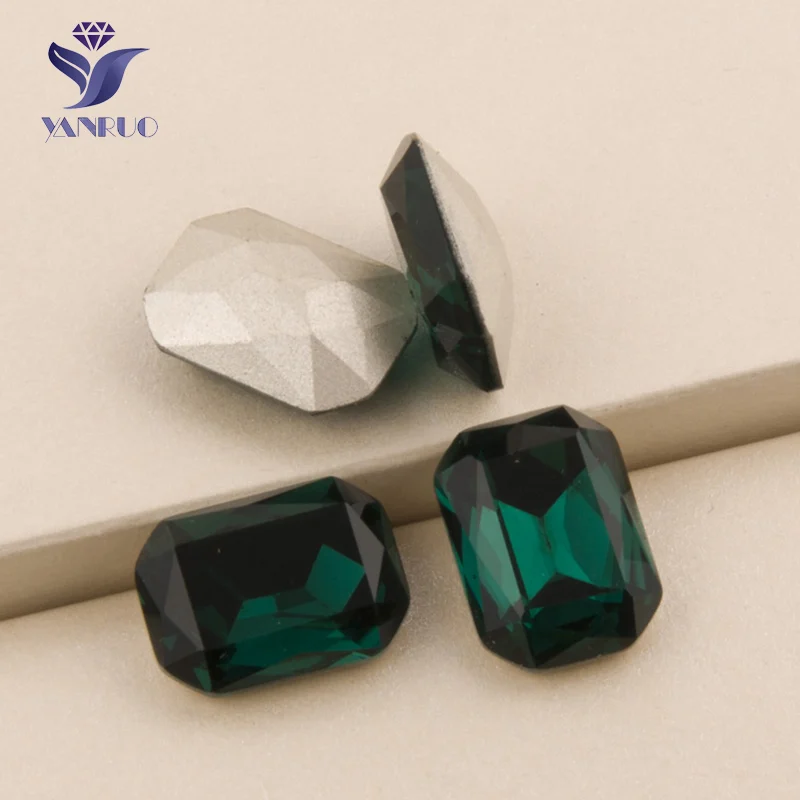 Yanruo 4627 восьмиугольник изумруд пришить на стекло стразы декоративные камни