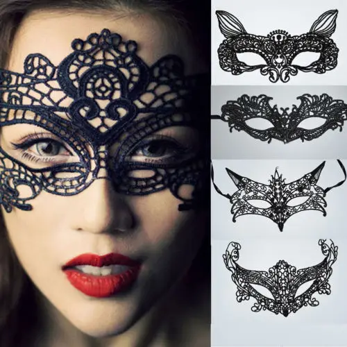 

Black Lace Eye Mask Venetian Masquerade Ball Halloween Party Fancy Dress Costume