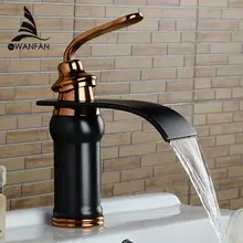 Luxury new style bathroom basin sink faucet solid brass oil-rubbed bronze waterfall tap water mixer torneira banheiro LH-16913 bathroom tall washbasin faucet chrome antique brass and oil rubbed bronze faucets waterfall sink tap torneira banheiro