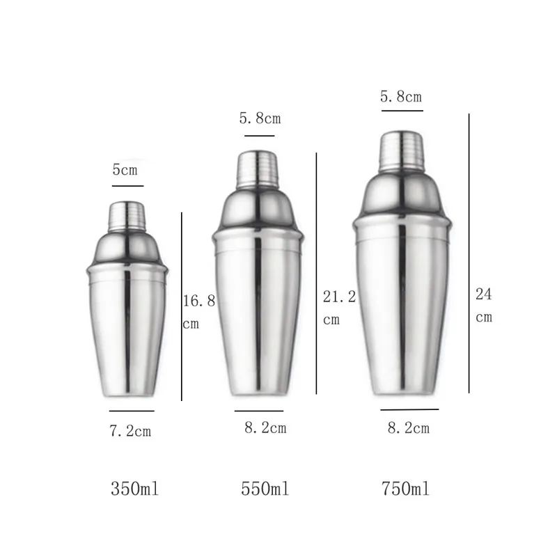 350 мл/550 мл/750 мл из нержавеющей стали шейкер мерная чашка вечерние инструменты бармена вина мартини миксер барные аксессуары