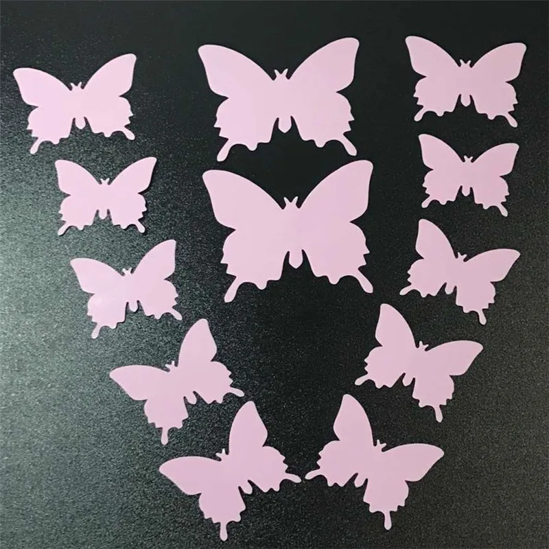 12 шт./партия ПВХ 3D Магнит бабочка настенные стикеры бабочки Декорации для свадебной вечеринки дома кухня холодильник украшения - Цвет: Светло-желтый