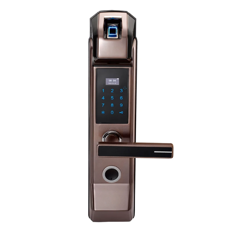 Jcsmarts Biometric Fingerprint Password Door Lock Hidden IC card Reader LCD Display English Audio Guide