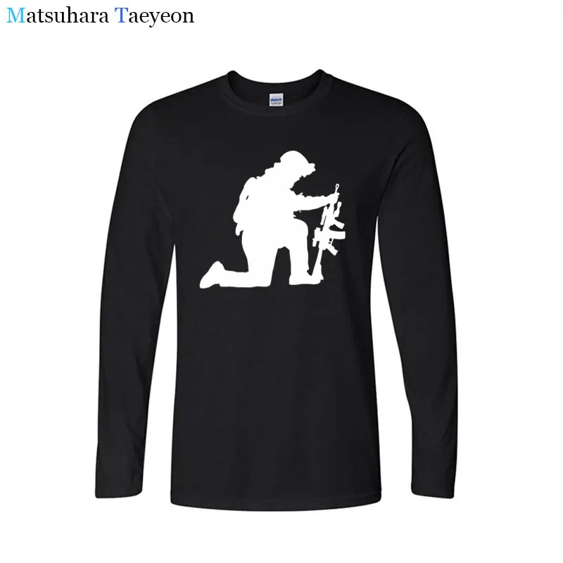 

Matsuhara Taeyeon T-shirt brand men long sleeve Crew Neck warface battlefield Soldiers Firing tshirt printing t shirts casual