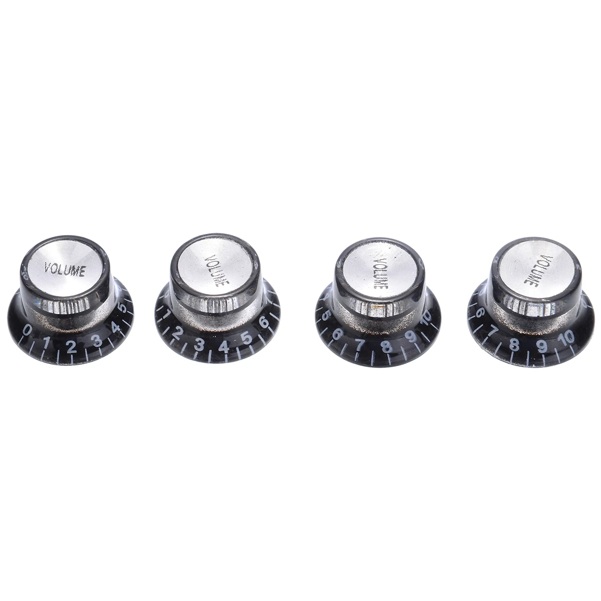 High Quality 4Pcs 6mm Black Volume Tone Hat Top Dial Guitar Speed Bell Knob Control Hat Bell For Electric Guitar Bass