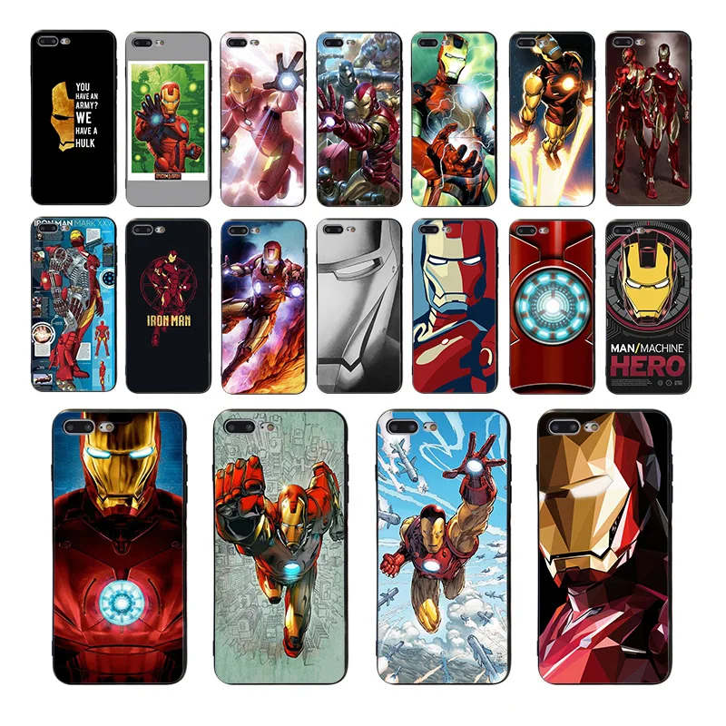 

SuperMan Iron Man soft cover case for Apple iphone 7 xr 8 xs max 6 plus 6s 5s se 5 10 black TPU shell marvel Anime Coque Funda