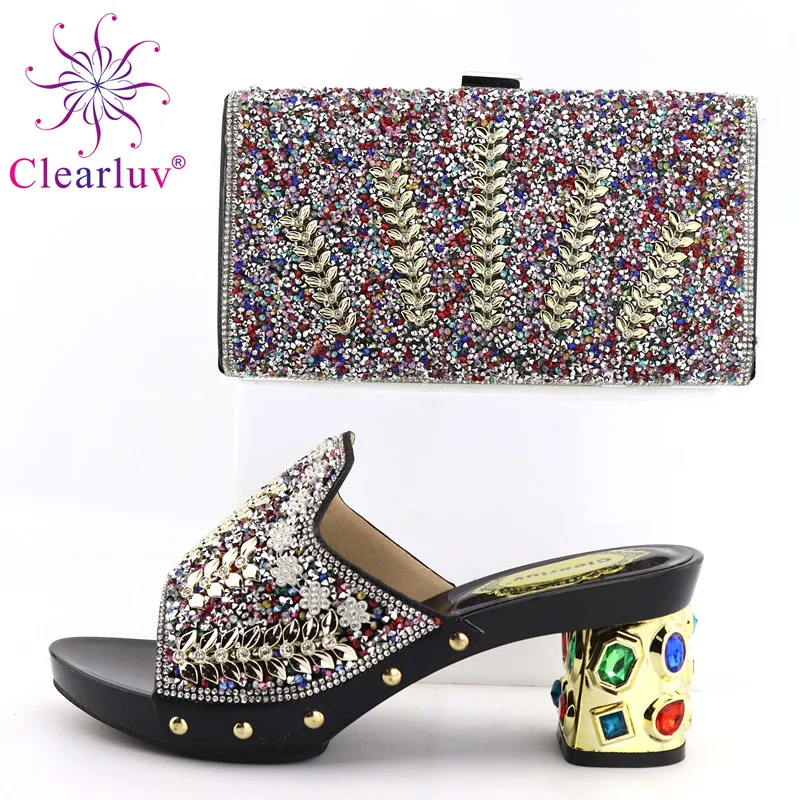 

Clearluv Black Matching Italian Shoe and Bag Set Italian Shoes with Matching Bag Nigerian Shoe and Matching Bag