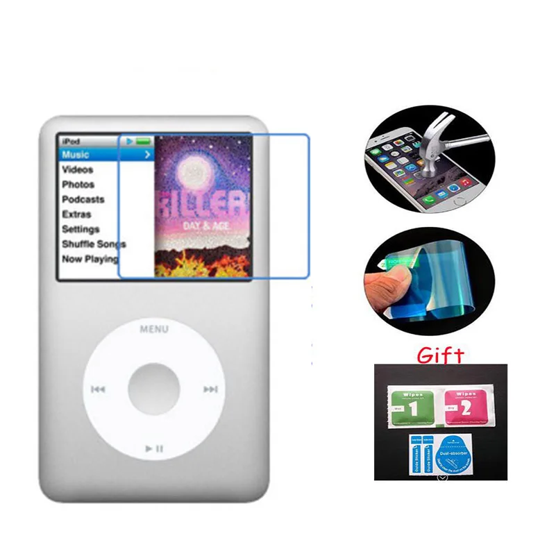 

3PCS For Apple iPod Classic Glass Screen Protector Nano TPU Premium Tempered Explosion proof Clear protection film Guard Cover