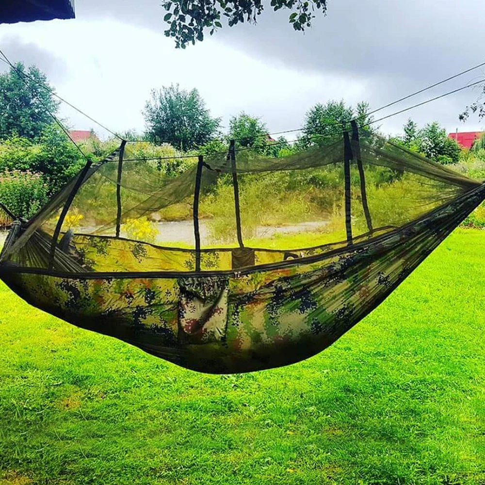 Hamac ext/érieur avec moustiquaire Poche attach/ée Hamac de Camping l/éger Hamac Portable pour la randonn/ée Randonn/ée P/êche Aventures