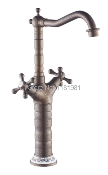 

Free shipping Waterfall Bathroom Basin Faucet Dual Handle Sink Mixer Tap New 9816G