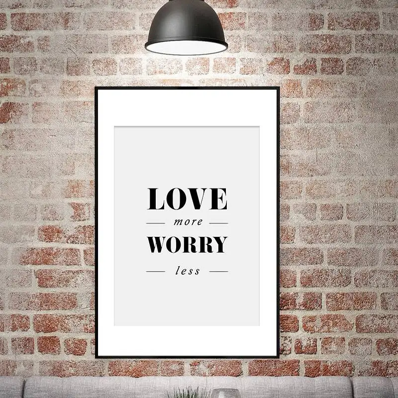 Простое английское украшение для гостиной Love more Not less картина без рамки постер с