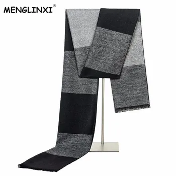 

2020 New Luxury Brand Scarf Winter Cashmere Scarf Men Fashion Design Blue Patchwork Plaid Casual Warm Scarves Neckercheif