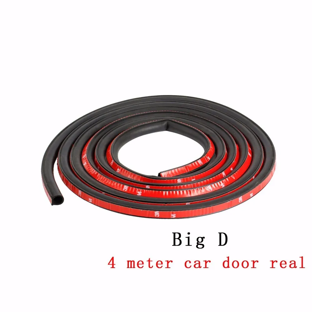 CNSPEED 4 meter Big D Rubber Seals Car Door Seal Noise Sound Insulation