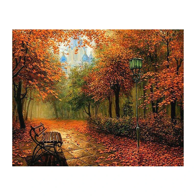 DIY Diamond Painting Landscape Autumn Full Square Rhinestones Mosaic