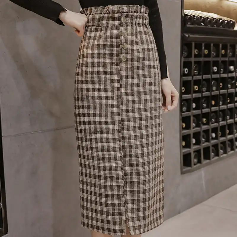 Ladies Package Hip High Waist Long Skirts Autumn Winter