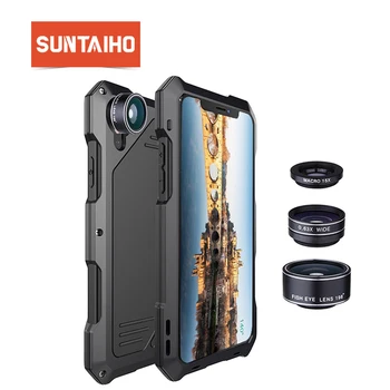 

Suntaiho for iPhone X Case Cover Fisheye Camera Lens for iPhone 7 case for iPhone 8 PLUS 6 6s Shockproof Dirtproof 3 in 1 Lens