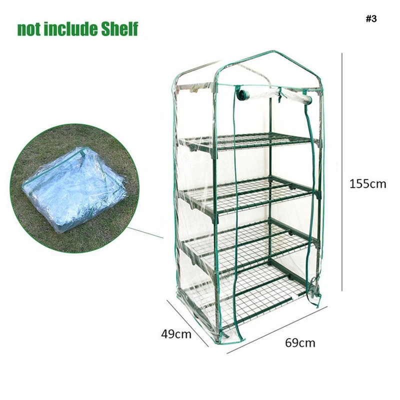 

155X49X69CM New Mini Garden Green House Waterproof Greenhouse Plants and Flowers PVC Plastic Without Iron Stand