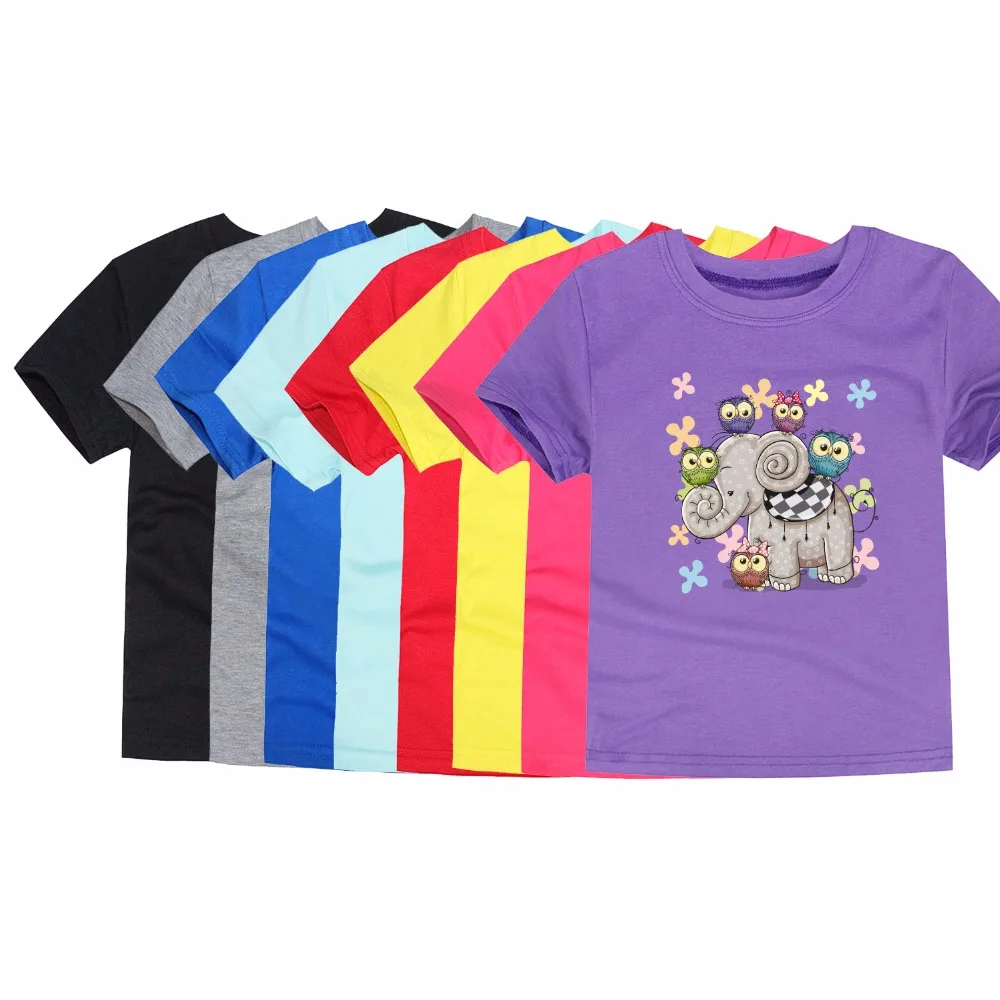 Cartoon Owl Baby Girls Short Sleeve T-Shirt Tops