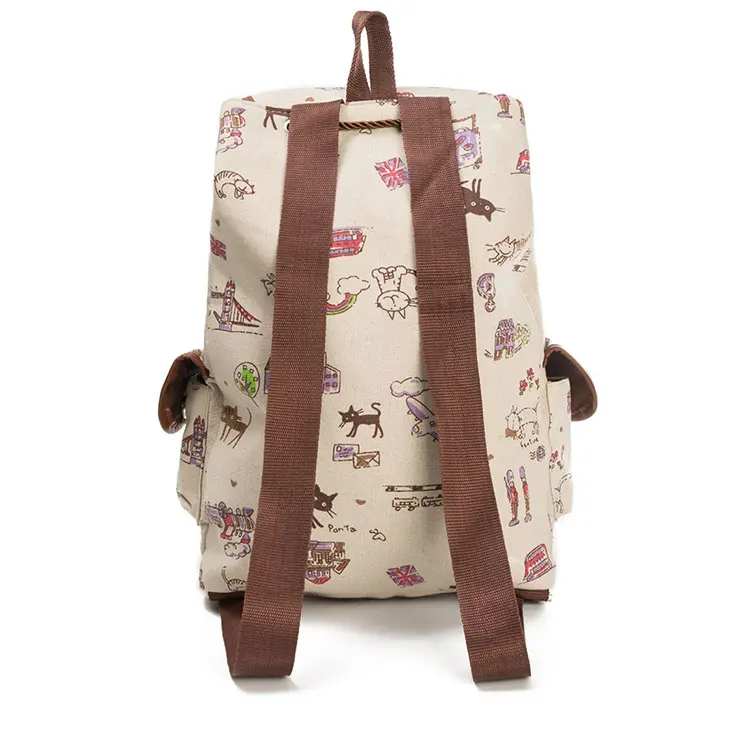 Miyahouse холст милый кот с очками печати женский рюкзак повседневное шнурок школьные сумки для девочек подростков леди рюкзак