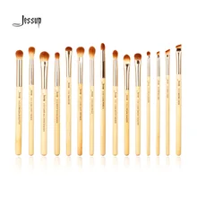Jessup Brand 15pcs Beauty Bamboo Professional Makeup Brushes Set Make up Brush Tools kit Eye Shader Liner Crease Definer Buffer
