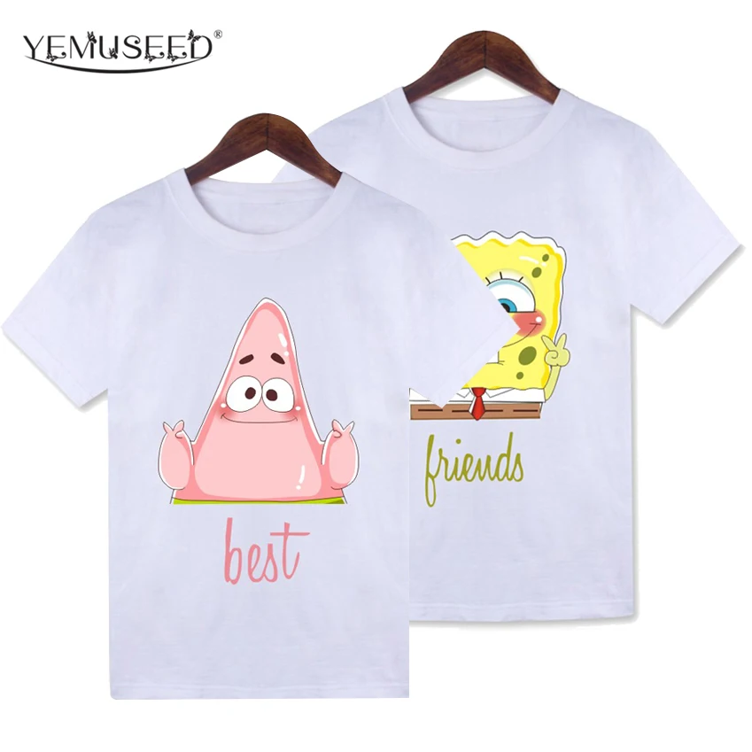 

yemuseed 1Pcs Price Women Couple Best Friends Tumblr Tees Cartoon Summer White Kwaii Harajuku Casual T shirt Tops WMT269