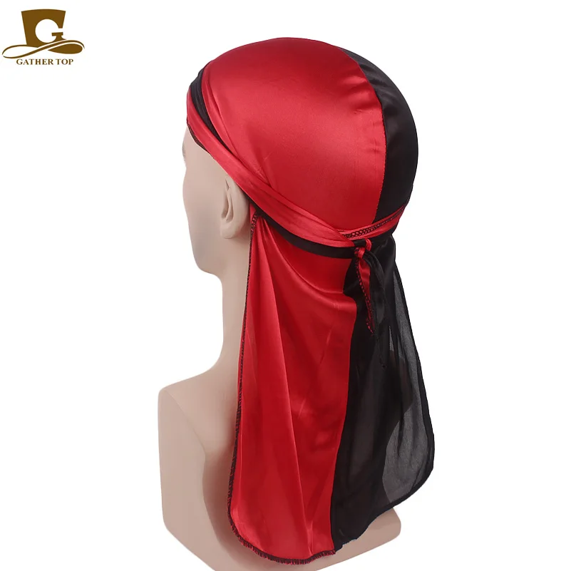 Unisex silky du rag Hair Loss Chemo Beanie Durag Bandana Muslim Turban