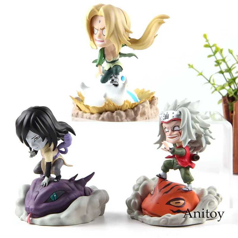 

Figurine Naruto Shippuden Naruto Anime Action Figures Orochimaru Tsunade Jiraiya Q Version PVC Collection Model Toys