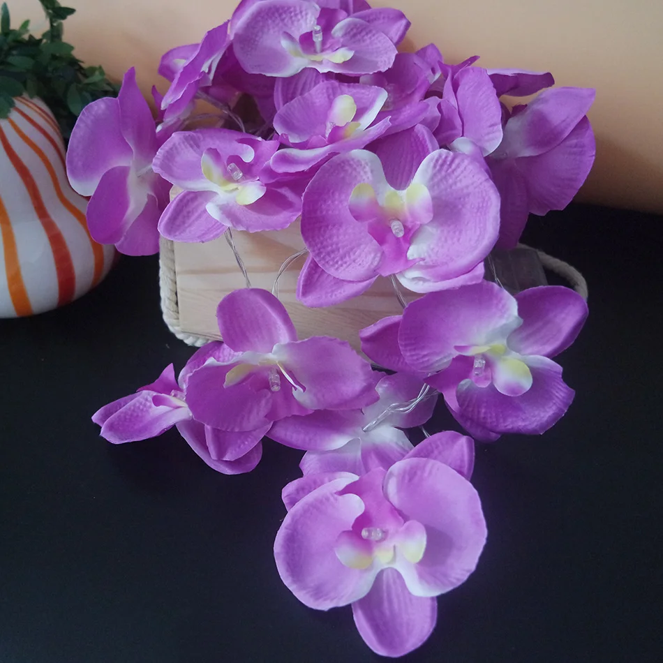 Unique handmade orchid LED String Lights,AA Battery floral holiday lighting, Event Party garland decoration,Bedroom decoration Unique handmade orchid LED String Lights,AA Battery floral holiday lighting, Event Party garland decoration,Bedroom decoration