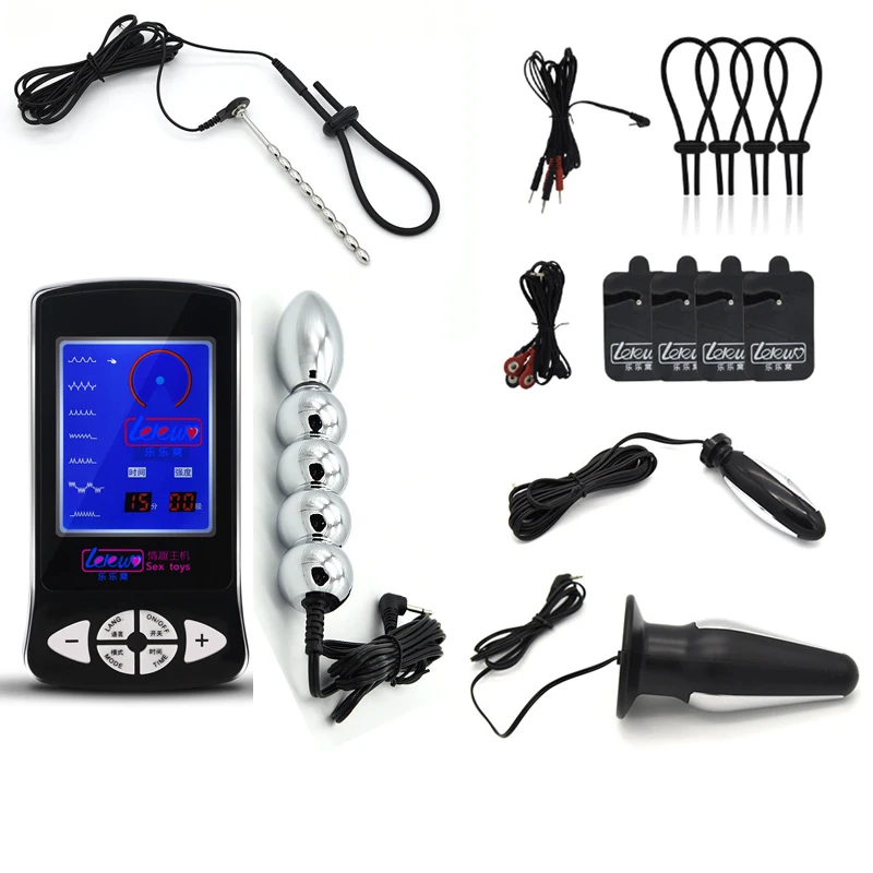 DIY Electro Shock Kit E-Stim Penis Rings Sex Anal Plug Catheter Nipple Pads Stimulation Toys For Couples Adults Accessories | Красота и