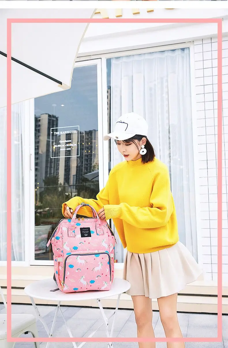 Брендовая женская сумка Mochila Единорог сумки с принтом для дам большой Оксфорд водонепроницаемый мама рюкзак для путешествий розовый Babysitter сумки