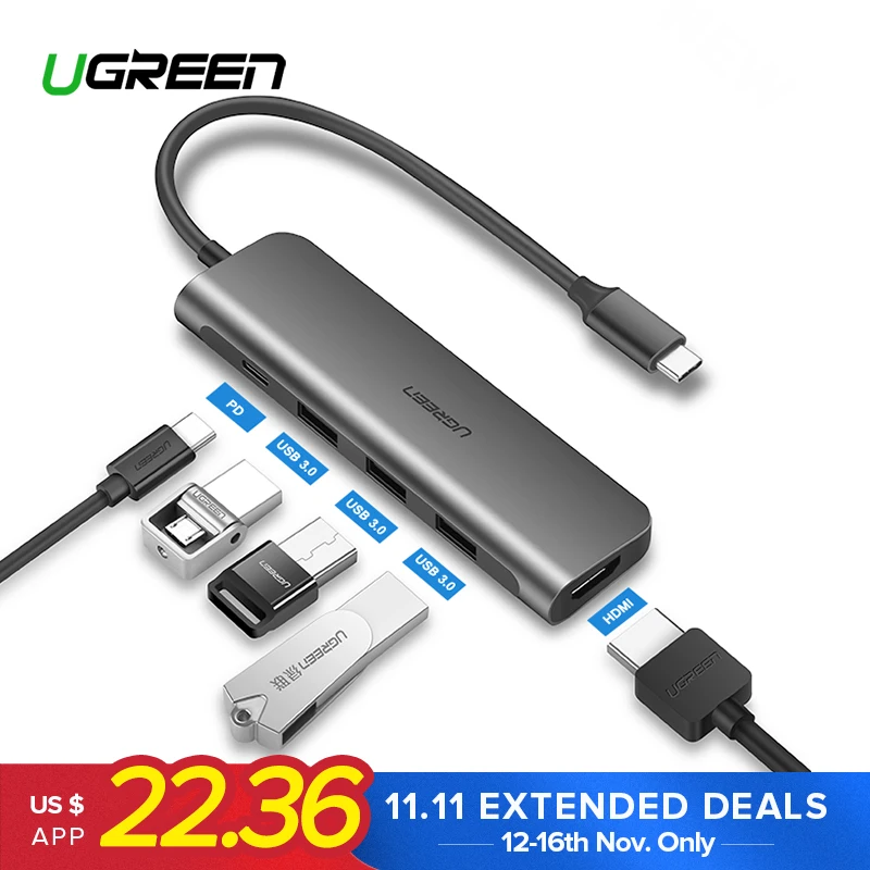 Ugreen USB C HUB USB-C to 3.0 HUB HDMI Thunderbolt 3 Adapter for MacBook Samsung Galaxy S9 Huawei P20 Mate 20 Pro Type C USB HUB Ugreen USB C HUB USB-C to 3.0 HUB HDMI Thunderbolt 3 Adapter for MacBook Samsung Galaxy S9 Huawei P20 Mate 20 Pro Type C USB HUB