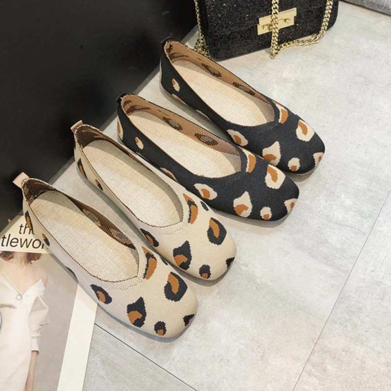 

Leopard Flats Shoes Women Sexy Ballerinas Shoes For Women Slip On Breathable Shoes Women Autumn Women Shoes 2019 Platform Shoes