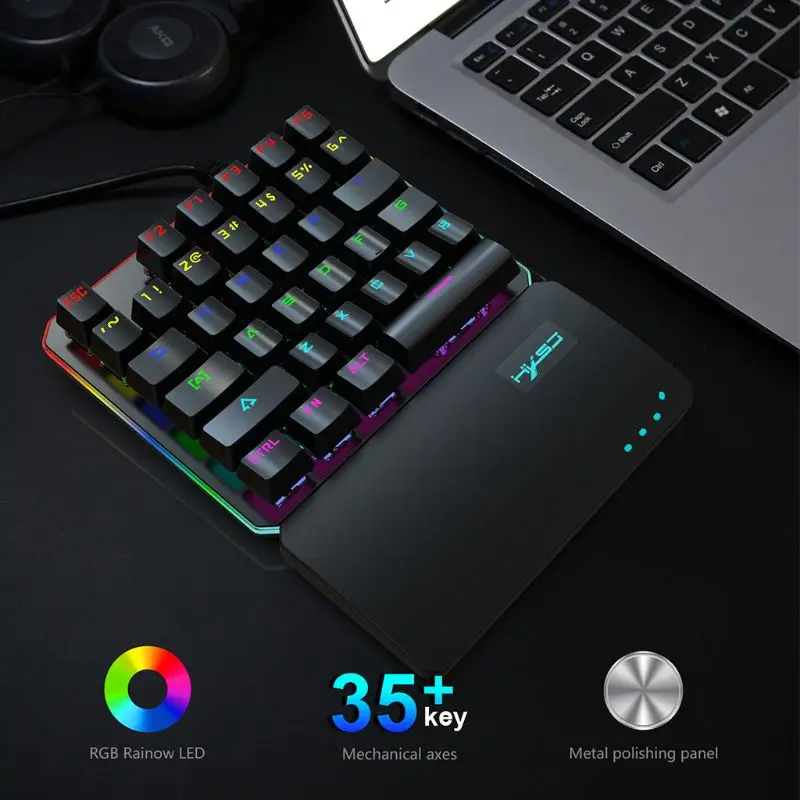 

One-handed Keyboard Professional Left Hand Keypad 35-key RGB Multiple Backlight Mode Gaming Accessories dropshipping