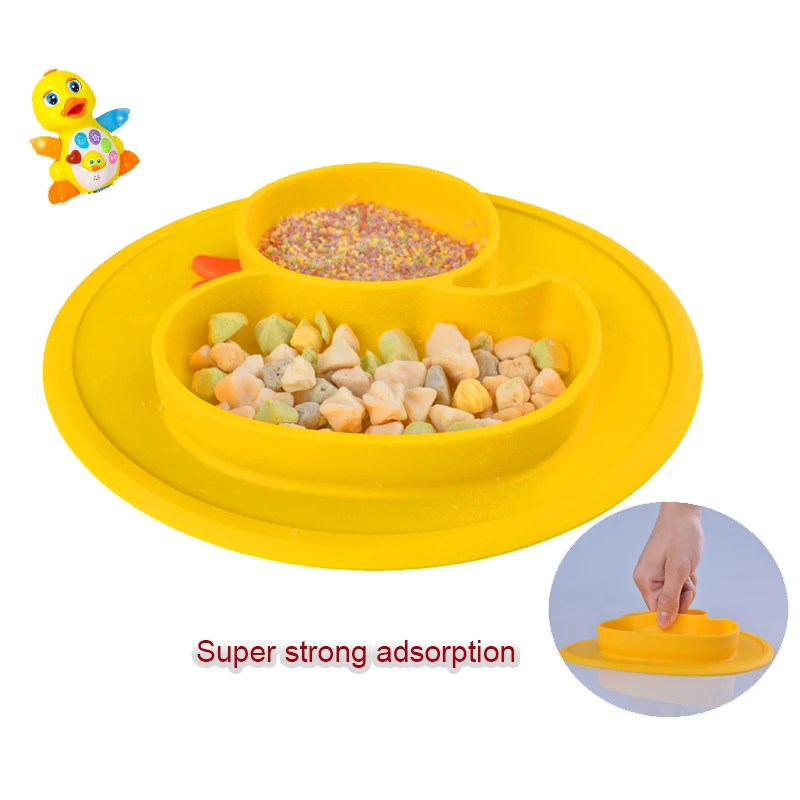 Fashion Baby Silicone Plate Solid Feeding Bowls Plates Suction Children Tableware Food Containers Anti Slip Kids Dishes Eating
